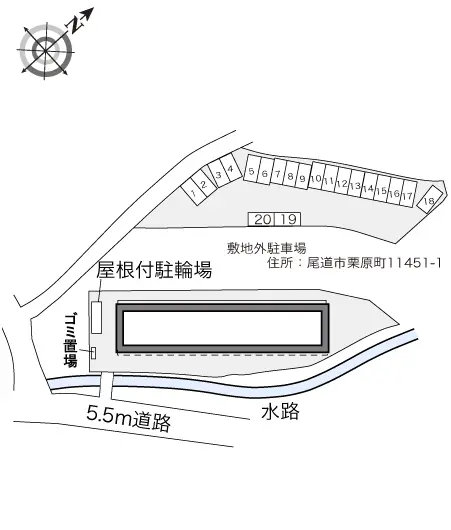 ★手数料０円★尾道市栗原町　月極駐車場（LP）